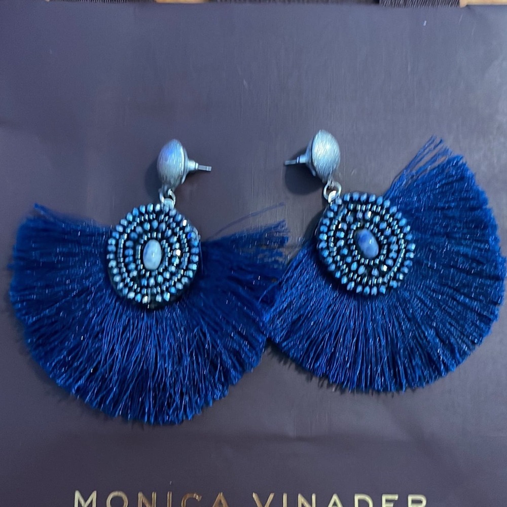 Blue statement Earrings